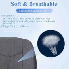 #69C Dark Gray Cloth Driver Side Bottom Replacement Seat Covers Compatible