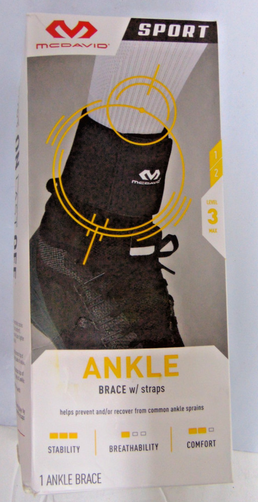 McDavid Ankle Brace w/ Straps, Small, Unisex Black – Sport NEW