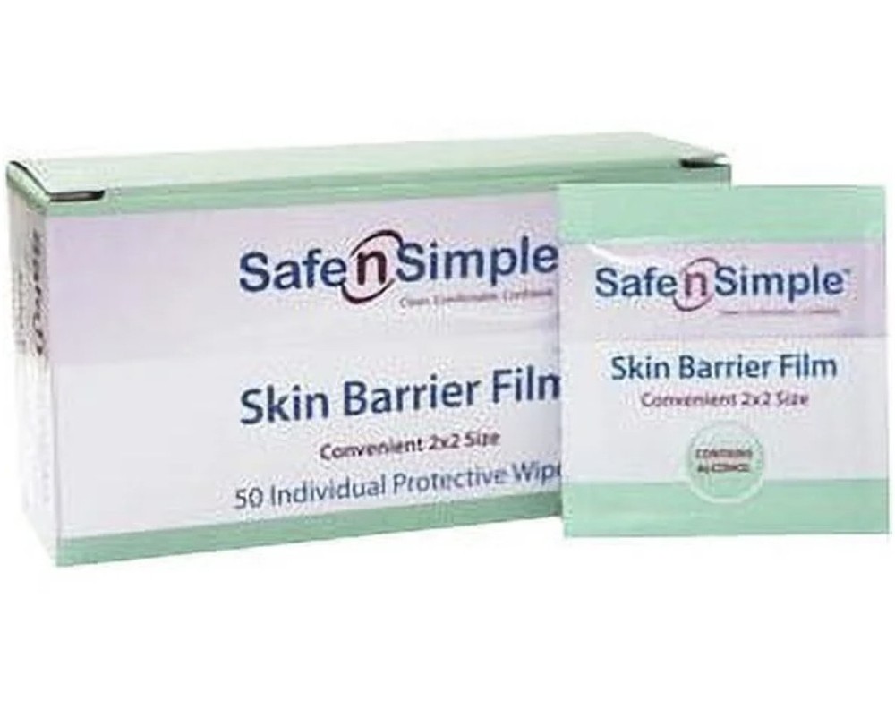 50ct SAFE N SIMPLE „Skin Barrier Film“ Protective Wipes. Contains Alcohol 9/2027