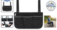 Wheelchair Side Bag Zipper Mobility Armrest Bags Organizer Multiple Pockets