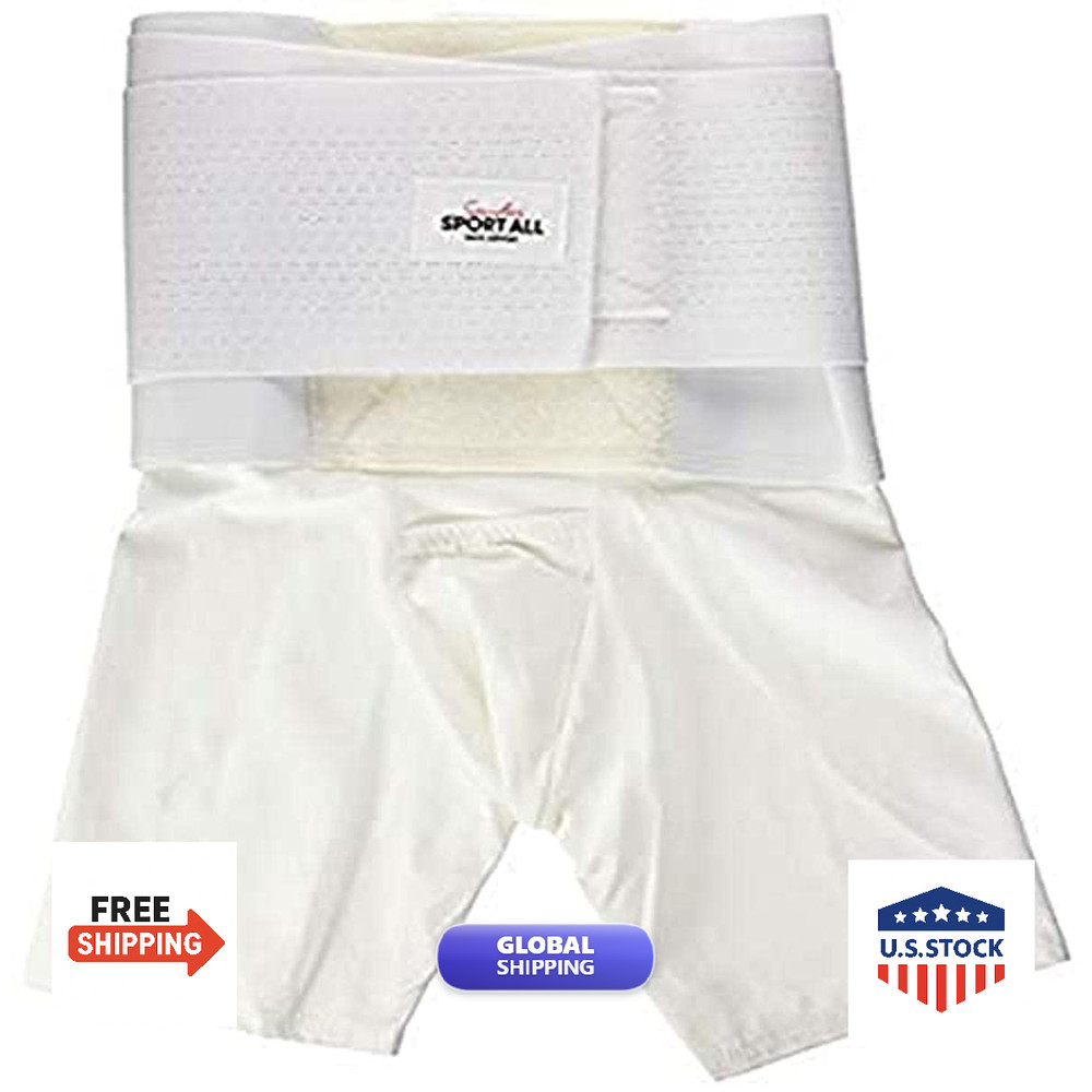 Saunders Sport All Back Support White Compression Shorts Mens Small Waist 28 –