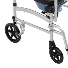 220lbs Shower Commode Chair Mobility Wheelchair Bedside Toilet Seat with Casters