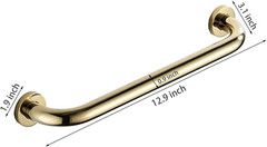 Brass Shower Grab Bar，Gold Support Bar Bathroom Hand Safety Handrail for Elderly