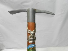 Vintage German Ice Pick Walking Stick Cane (Wanderstock) w/ Badges 32″ N86J