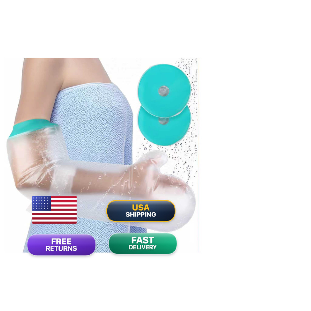 Quiheat 2Pk Waterproof Cast Covers For Shower Arm – Adult Mid Arm