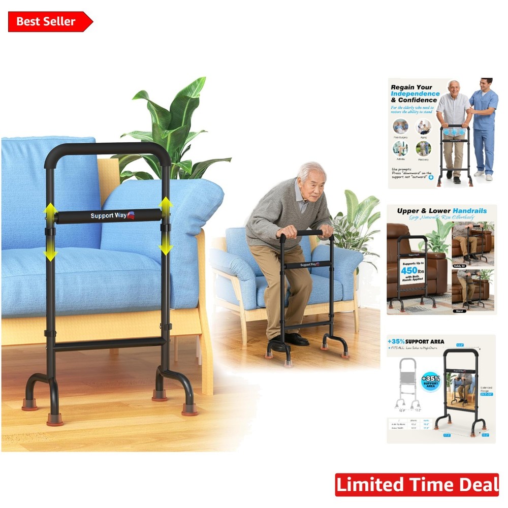 Lightweight Mobility Aid for Seniors – Non-Slip Chair Riser Supports 450lbs