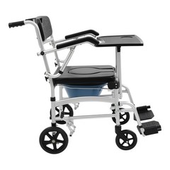 220lbs Shower Commode Chair Mobility Wheelchair Bedside Toilet Seat with Casters