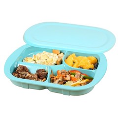 4-Compartment Adaptive Plate, Melamine, Extra Wall, Non-slip, Spill-proof, Lip