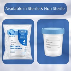 Sterile Specimen Cups 4 oz 3 Count – Urine Collection Cups, Individually Bagg…