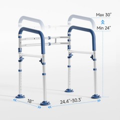 Loyoda Toilet Safety Frame for Seniors, Adjustable Rail Blue