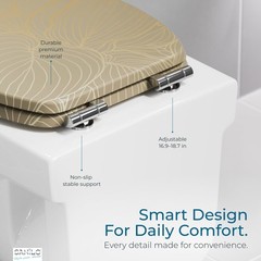 SANILO Wooden Toilet Seat with Soft Close [ROUND] – Decorative, Quiet & Hosta