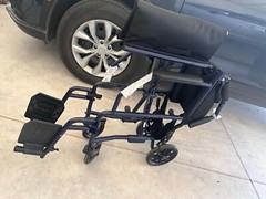 Equate Steel Folding Transport Wheelchair with 19″ Seat, Black, 300 lb Capacity