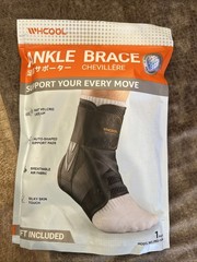 WHCOOL Ankle Brace for Sprained Ankle, Quick Lace Up Ankle Support Size L