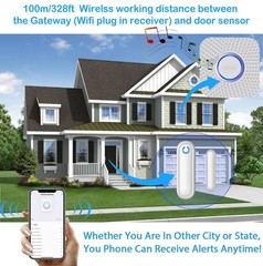 Caregiver Pager WiFi Door Alarms for Dementia Patients with Phone App,WiFi Sm…
