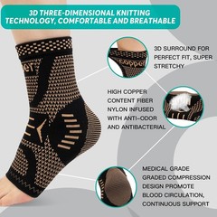 Lightweight Copper Ankle Brace – 2 Pack for Sports & Everyday Use, Large Size