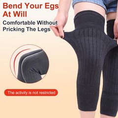 Knee Brace Support Pads Winter Warm Thicken Cashmere Wool Dark Grey Unisex