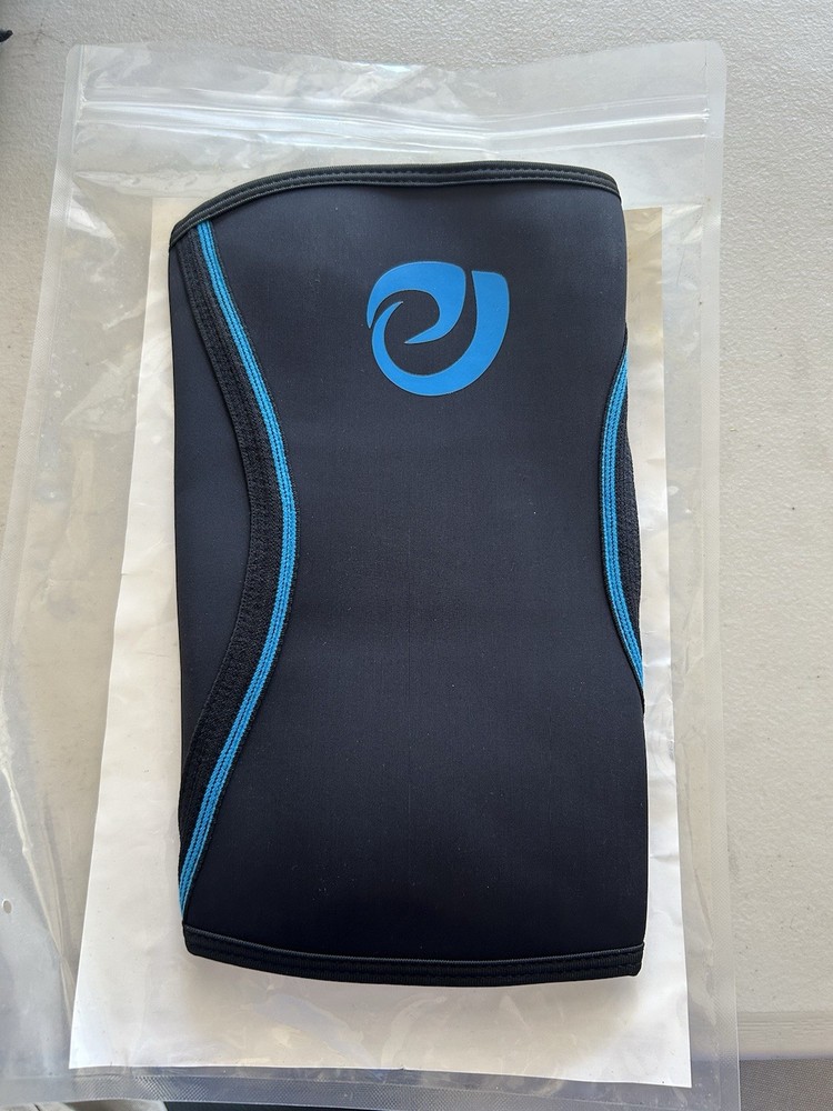 Nvorliy Neoprene Compression Knee Sleeve, Size M, Black/Blue Knee Support (1)