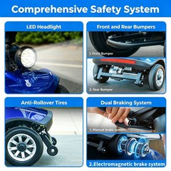 4 Wheels Mobility Scooters Power Wheelchair Folding Electric Scooter For Adult