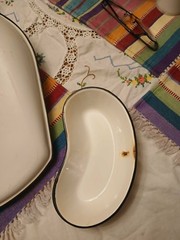 Vintage Cesco Bed Pan Colombian Made Hospital Ware White Enamel