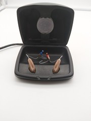 Starkey Livio 2400 Rechargeable Hearing Aid with Charging Case Rose Gold Pair