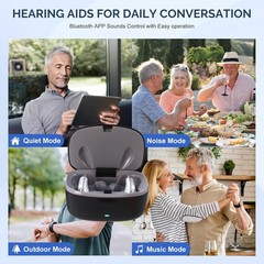 Bluetooth App Control Rechargeable Hearing Aids For Seniors Noise Cancelling OTC