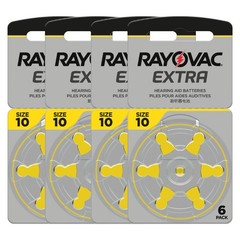 24 pcs A10 10 Size 10 PR70 Rayovac Extra Card 1.5V Zinc Air Hearing Aid Battery