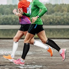 Calf Compression Sleeve for Women & Men Large-X-Large 04 Black/White/Grey