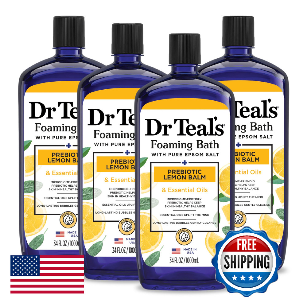 Dr Teal’S Dr Teals Foaming Bath Pure Epsom Salt Prebiotic Lemon Oils 34 Fl Oz