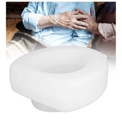 HealthSmart Elevated Toilet Seat White Padded Portable Lightweight PE-HD Plastic