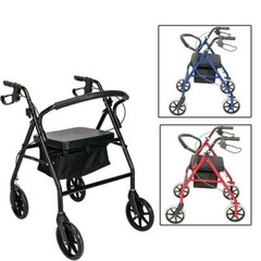 Folding Heavy Duty Extra Wide Bariatric Rollator Rolling Walker with Padded Seat