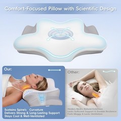 Missleep Cervical Neck Pillow – Memory Foam for Neck Pain Relief