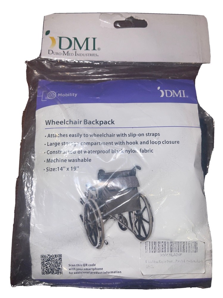 Wheelchair Backpack Duro- Med In. DMI Black 14″ x 19″ NEW Waterproof Fast Ship!