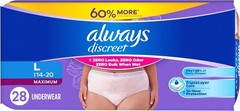 Always Discreet Adult Diapers Women Large 28ct Max Absorbency Incontinence