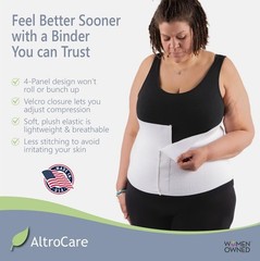4 Panel, 12″ high, Plus Size Post Surgery Abdominal Binder, Fits 62″ to 75″ W…