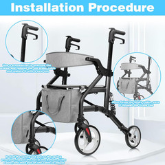 14Pcs Brake Cable Drive Rollator Replacement Parts, Brake Cable Parts for Walker