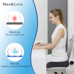 Memory Foam Seat Chair Cushion for Relieves Back Sciatica Pain ZD, Dark Gray