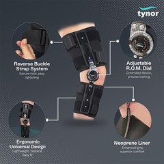 Tynor ROM Knee Brace For Post Surgery/Injury Orthopedic Problems Universal Size