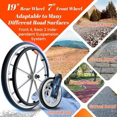 Reclining Lightweight Wheelchair – 330LB Capacity , 90°–135° Adjustable Backrest