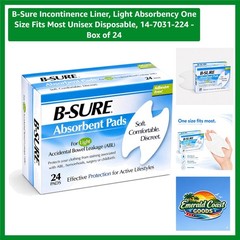 B-Sure Incontinence Liner, Light Absorbency One Size Fits Most Unisex Disposa…