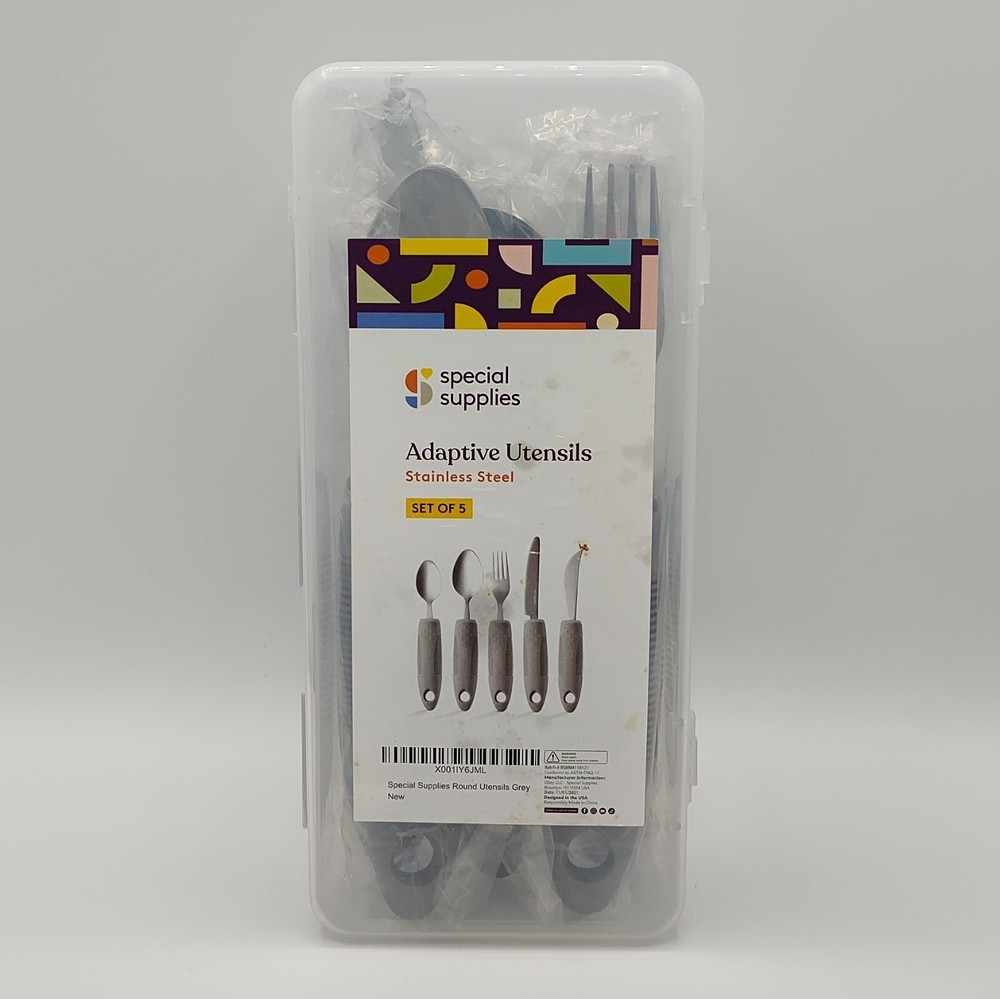 Special Supplies Adaptive Utensils Set of 5 Stainless Steel Grey