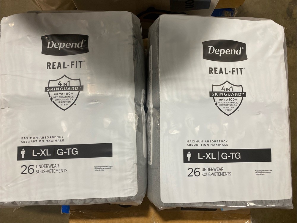 Depend Real Fit Incontinence Underwear for Large/X-Large 52 Ct Gray 3663904/05