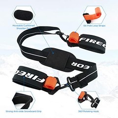 Ski Carrier Strap, Snowboard, Pole and Boot Carry Sling Strap Durable Plastic