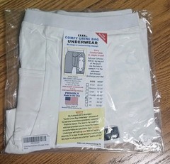 Urine Bag Underwear Incontinence Catheter Leg Bag. White 3X NEW Made in USA