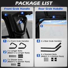 16pcs Front and Rear Grab Handles Kit Bars Compatible for Black