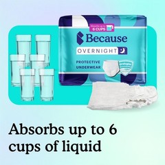Because Overnight Absorbency Pull Ups – Adult X-Large (20 Count), White