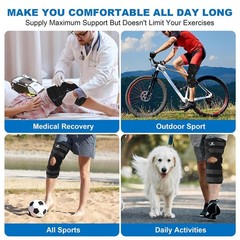 Knee Brace for Men and Women, 16inch Hinged Knee Brace with Side Stabilizers Adj