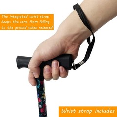 Convenient Lightweight Walking Cane, Adjustable 33-37”, Non-Slip Tip for Safety