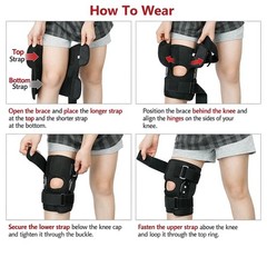 Knee Brace Hinged Compression Sleeve Joint Support Patella Stabilizer Arthritis