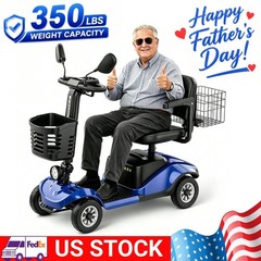 4 Wheels Mobility Scooter Electric Big Space Overweight 350Lbs Adult Rear Mirror