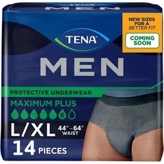 Maximum Plus Disposable Men’s Underwear, Large/X-Large, Tear-Away Seams, 14 Ct